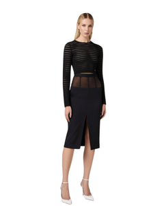 Elisabetta Franchi Gonna Tubino con inserti in tulle