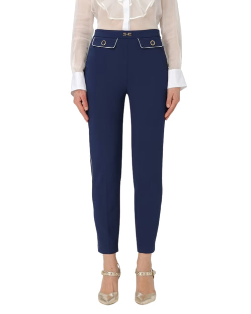 Elisabetta Franchi Pantalone in crêpe stretch rosa quarzo