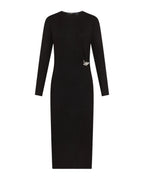 Seventy Abito lungo con drappeggio e spilla