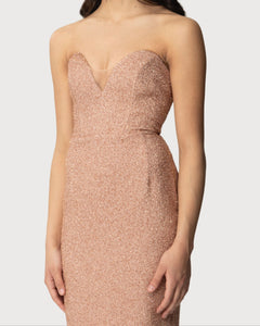Abito Elisabetta Franchi tubino elegante rosa glitter