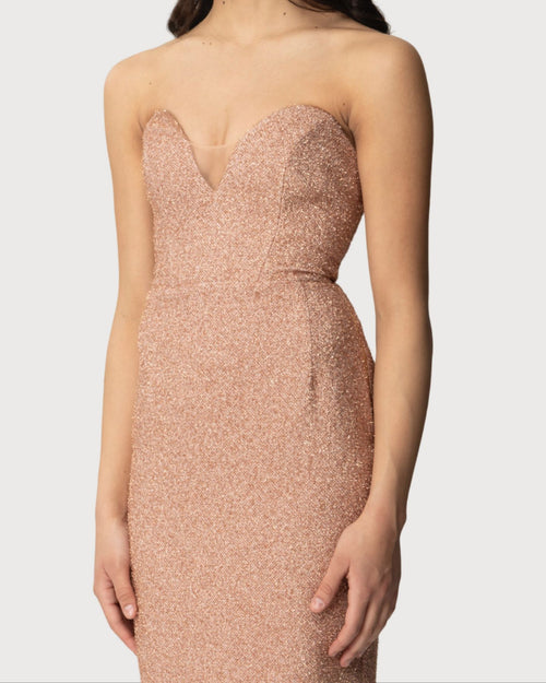 Abito Elisabetta Franchi tubino elegante rosa glitter