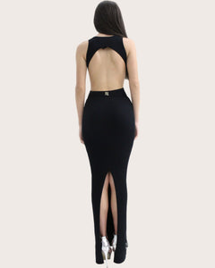 Elisabetta Franchi Abito lungo cut out in maglia