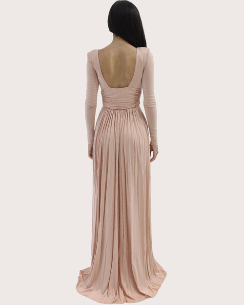 Elisabetta Franchi Abito Red Carpet rosa con spacco