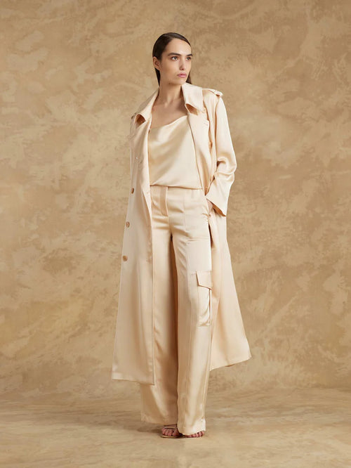 Simona Corsellini Pantalone Cargo in raso