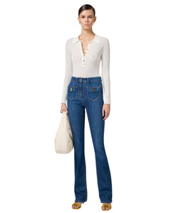 Elisabetta Franchi jeans a palazzo con fiocco