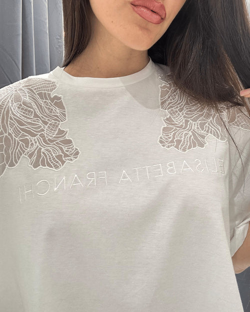 Elisabetta Franchi T-Shirt cropped con logo