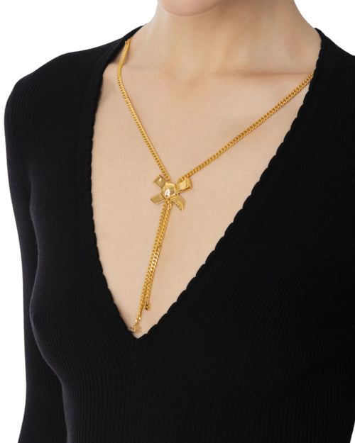 Elisabetta Franchi Maglia scollo V con collana