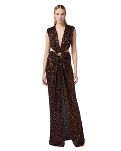 Elisabetta Franchi Abito Red Carpet in Paillettes