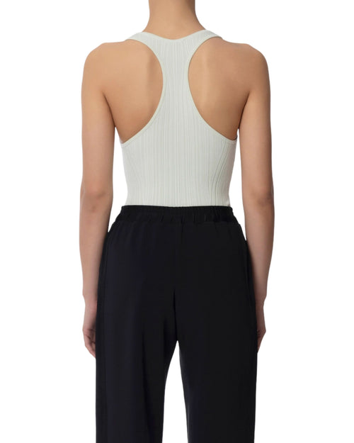 Elisabetta Franchi Top a costine con fiore