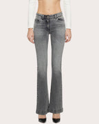Simona Corsellini Jeans a zampa con strass
