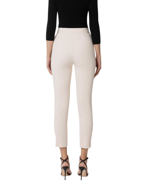 Elisabetta Franchi Pantalone in crêpe stretch rosa quarzo