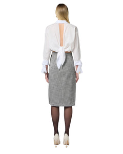 Elisabetta Franchi Camicia cropped con strass