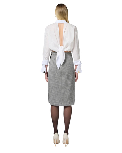 Elisabetta Franchi Camicia cropped con strass