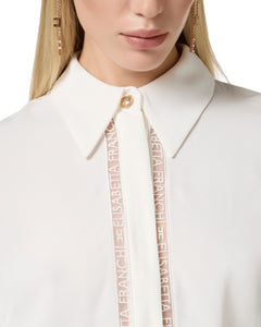Elisabetta Franchi camicia in georgette con ricamo logo