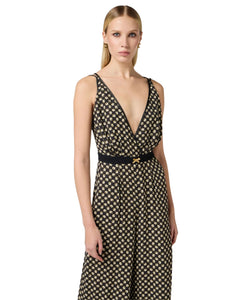 Elisabetta Franchi Tuta logo in georgette