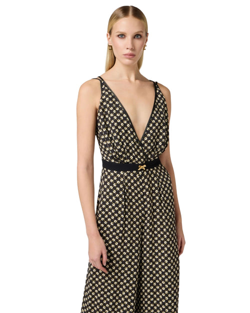 Elisabetta Franchi Tuta logo in georgette
