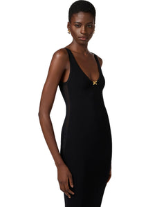 Elisabetta Franchi abito in maglia con inserti in tulle