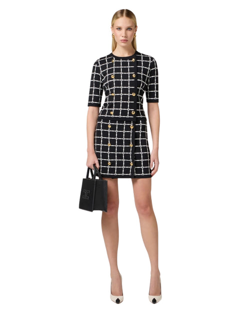 Elisabetta Franchi maglia cardigan jacquard logo