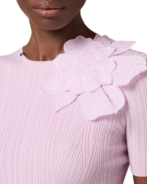 Elisabetta Franchi Maglia con fiore ricamato