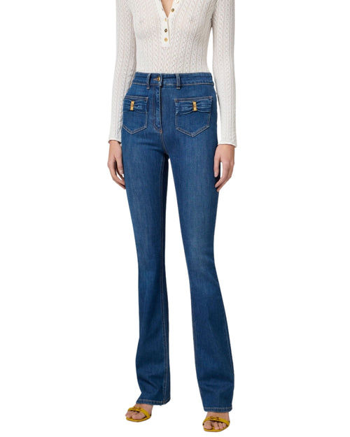 Elisabetta Franchi jeans a palazzo con fiocco