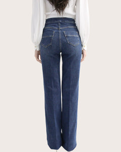 Elisabetta Franchi Jeans a palazzo con bottoniera