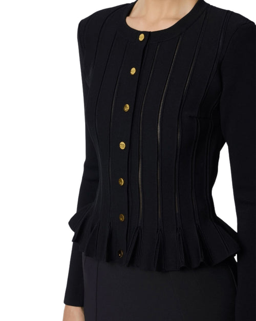 Elisabetta Franchi Giacca in maglia ricamata