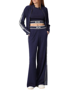 Elisabetta Franchi Pantalone palazzo bande logo