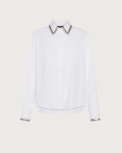 Seventy Camicia in cotone con collo gioiello