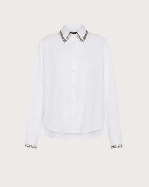 Seventy Camicia in cotone con collo gioiello