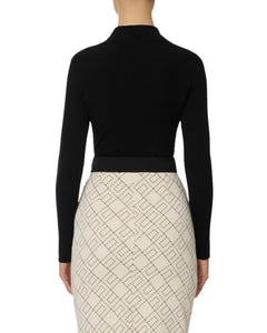 Elisabetta Franchi maglia in misto seta con catena logo