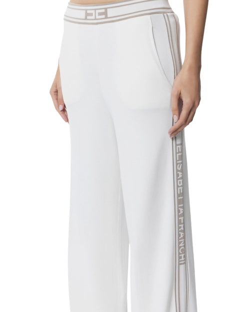 Elisabetta Franchi Pantalone palazzo bande logo