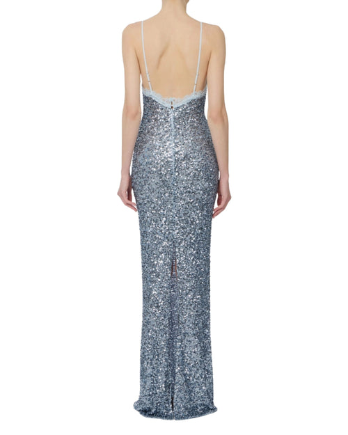 Elisabetta Franchi Abito Red Carpet in Paillettes e Pizzo