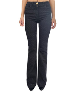 Simona Corsellini Jeans zampa con applicazioni