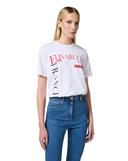 Elisabetta Franchi T-shirt in jersey di cotone con stampa logo