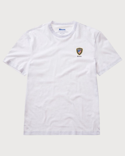 Blauer T-Shirt Girocollo