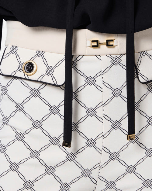 Elisabetta Franchi Pantalone logo in crêpe