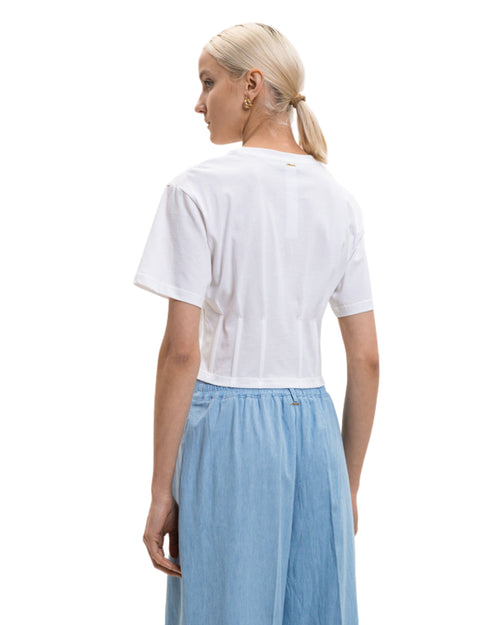 Twinset T-Shirt in cotone effetto corsetto