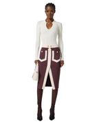 Elisabetta Franchi maglia in misto seta con catena logo