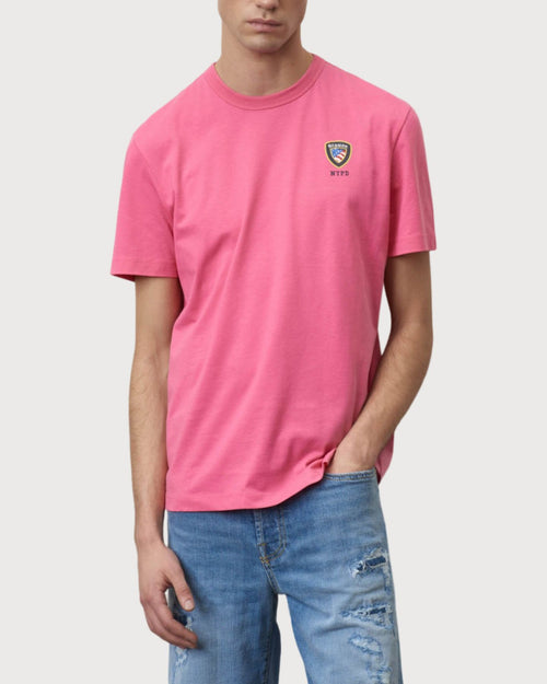 Blauer T-Shirt Girocollo