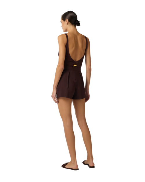 Elisabetta Franchi Short in crêpe con pinces