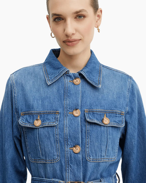 Twinset Giacca Sahariana in denim
