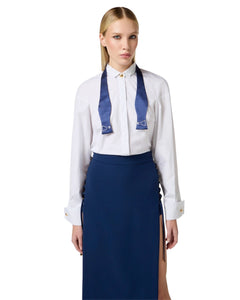 Elisabetta Franchi Camicia in cotone colletto in raso