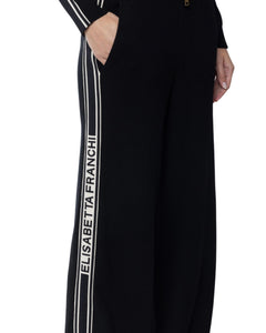 Elisabetta Franchi Pantalone palazzo bande logo
