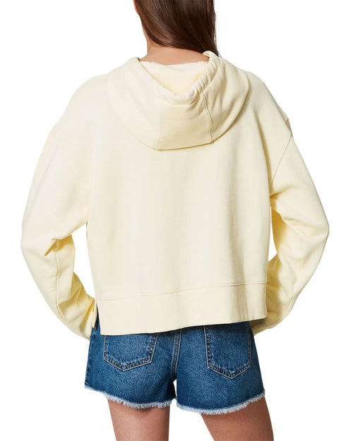 Twinset felpa con cappuccio in cotone