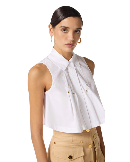 Elisabetta Franchi Camicia in cotone con pieghe