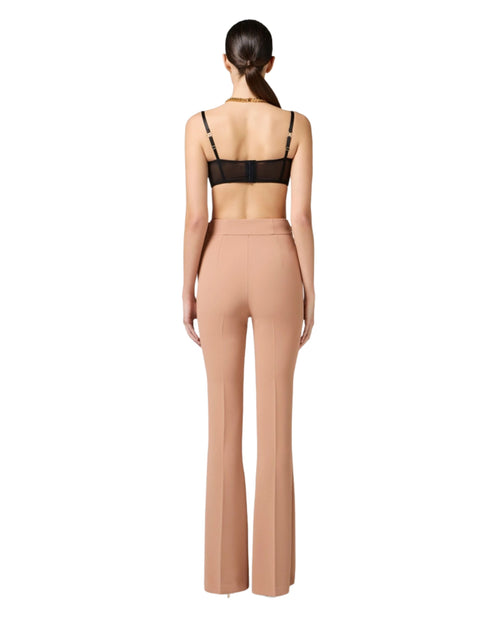 Elisabetta Franchi Pantalone Nude con fiocco in raso