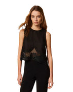 Twinset Top in pizzo dalla linea dritta