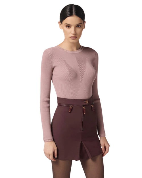 Elisabetta Franchi Maglia aderente a costine