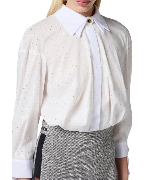 Elisabetta Franchi Camicia cropped con strass