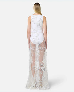Elisabetta Franchi Abito Red Carpet in tulle e paillettes